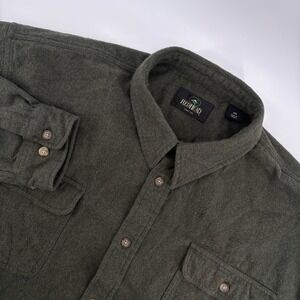 Red Head Brand Co.‎ Men's 2XL Green Flannel Long Sleeve Button Up Solid Work